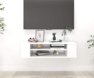 Fehér szerelt fa függő TV-szekrény 100 x 30 x 26,5 cm