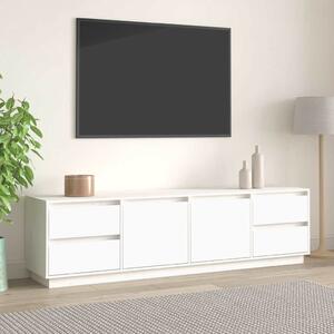 Fehér tömör fenyőfa TV-szekrény 176 x 37 x 47,5 cm