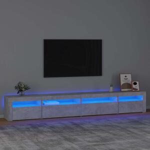 Betonszürke TV-szekrény LED lámpákkal 270x35x40 cm