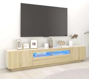Sonoma tölgy színű TV-szekrény LED-lámpákkal 200 x 35 x 40 cm