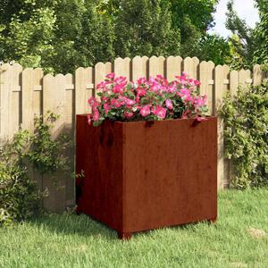 Rozsda színű corten acél növénytartó lábbal 50 x 50 x 50 cm