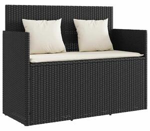 VidaXL Kert Pad - Polyrattan - Fekete - 120x50x90,5cm