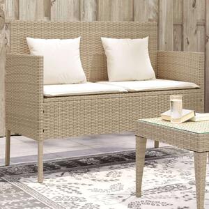 VidaXL Kert Pad - Polyrattan - Bézs - 113x61x87cm