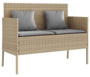 VidaXL Polyrattan Kert Pad - Bézs - 113x61x87 cm