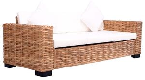 3-személyes természetes rattan kerti kanapé