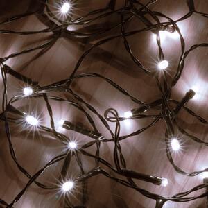 HOME MLC 58/WH mini LED-es fényfüzér, 4,9 m / 50 db hidegfehér LED, 8 fényprogram, zöld vezeték, elemes, kül- és beltéri kivitel