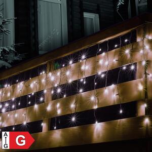 HOME KSF 200/WH LED-es fényfüggöny, 4 m / 200 db hidegfehér LED, állófényű, fekete vezeték, sorolható, kül- és beltéri kivitel