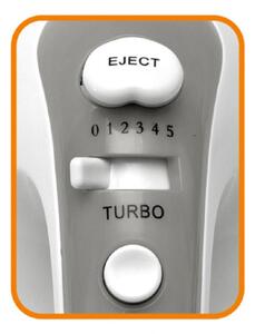HOME HG KM 18 kézi mixer, teljesítmény 250 W, 5 sebességfokozat, TURBO fokozat, habverő és dagasztó karok, fehér