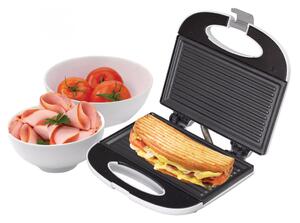 HOME HG P 01 panini szendvicssütő, teljesítmény 750 W, tapadásmentes sütőfelület, jelzőfények