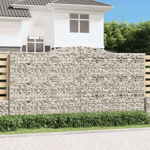 VidaXL 9 db íves horganyzott vas gabion kosár 400x50x200/220 cm