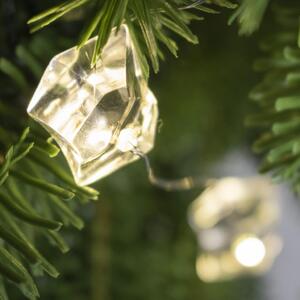 HOME ML 21/WW micro LED-es kristály fényfüzér, 1,9 m / 20 db melegfehér LED, állófényű, átlátszó vezeték, elemes, beltéri kivitel