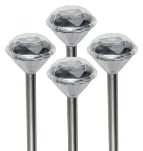 HOME MX 802/4 napelemes kerti lámpa szett, 4 db, 1 db LED, fém és műanyag, automatikus, kristályszerű fej