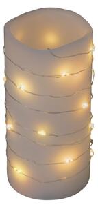 HOME MLF 26/WW micro LED-es fényfüzér, 2 m / 20 db melegfehér micro LED, állófényű, átlátszó vezeték, időzíthető, gombelemes, lapos elemtartó, beltéri kivitel