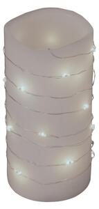 HOME MLF 26/WH micro LED-es fényfüzér, 2 m / 20 db hidegfehér micro LED, állófényű, átlátszó vezeték, időzíthető, gombelemes, lapos elemtartó, beltéri kivitel