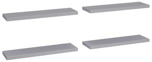 4 db szürke MDF lebegő fali polc 90 x 23,5 x 3,8 cm (323861)