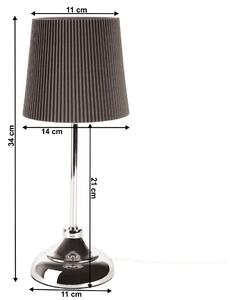 Asztali lámpa, fém/szürke textil lámpabúra, GAIDEN