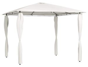 Krémszínű pavilon oszlop takarókkal 3 x 3 x 2,6 m 160 g/m²