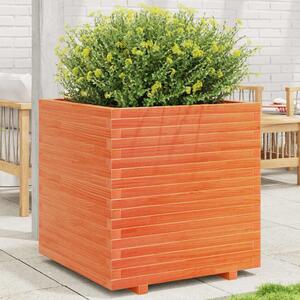 Viaszbarna tömör fenyőfa kerti virágláda 70 x 70 x 72,5 cm