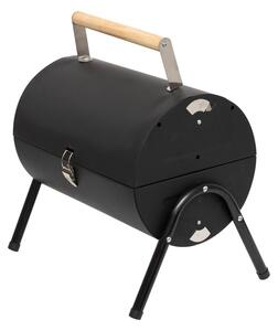HOME GR01 hordozható asztali grill, faszén, faszénbrikett, nyitott vagy zárt fedél, 2 rostély, 2 széntartó rács, 22 cm rostélymagasság asztaltól