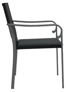 VidaXL 6 db fekete polyrattan kerti szék párnával 56x59x84 cm