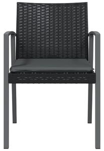 VidaXL 6 db fekete polyrattan kerti szék párnával 56,5x57x83 cm