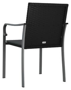 VidaXL 4 db fekete polyrattan kerti szék párnával 56x59x84 cm