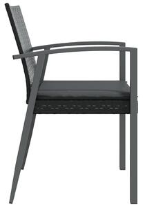 VidaXL 4 db fekete polyrattan kerti szék párnával 56,5x57x83 cm
