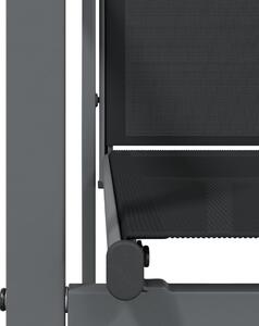 VidaXL 4 db fekete textilén és acél kerti szék 55x61,5x90 cm