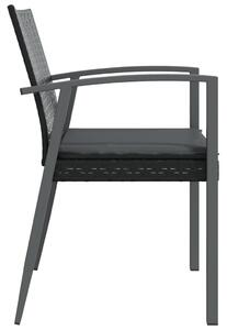 VidaXL 6 db fekete polyrattan kerti szék párnával 56,5x57x83 cm