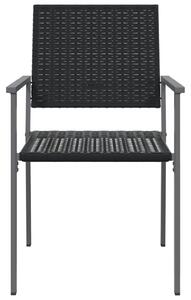 VidaXL 4 db fekete polyrattan kerti szék párnával 54x62,5x89 cm