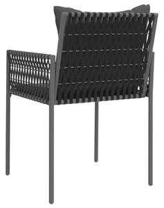 VidaXL 6 db fekete polyrattan kerti szék párnával 54x61x83 cm