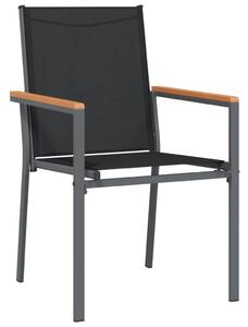 VidaXL 2 db fekete textilén és acél kerti szék 55 x 61,5 x 90 cm