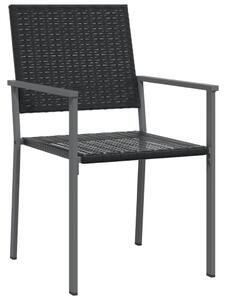 VidaXL 4 db fekete polyrattan kerti szék párnával 54x62,5x89 cm