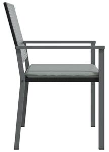 VidaXL 4 db fekete polyrattan kerti szék párnával 56x62,5x89 cm