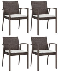 VidaXL 4 db barna polyrattan kerti szék párnával 56,5x57x83 cm