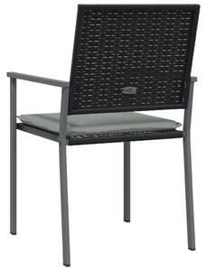 VidaXL 4 db fekete polyrattan kerti szék párnával 56x62,5x89 cm