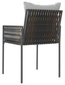 VidaXL 4 db barna polyrattan kerti szék párnával 54x61x83 cm