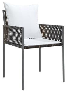 VidaXL 4 db barna polyrattan kerti szék párnával 54x61x83 cm