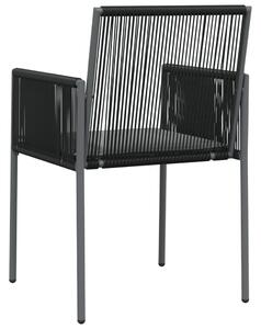 VidaXL 4 db fekete polyrattan kerti szék párnával 54x60,5x83,5 cm