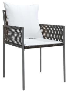 VidaXL 6 db barna polyrattan kerti szék párnával 54x61x83 cm