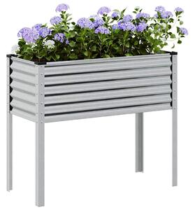 Horganyzott acél kerti virágláda 100 x 45 x 90 cm