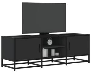 Fekete szerelt fa és fém TV-szekrény 120x35x41 cm