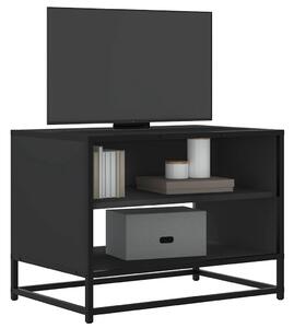 Fekete szerelt fa és fém TV-szekrény 61x40x46 cm