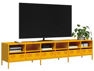 Mustársárga hidegen hengerelt acél TV-szekrény 202x39x43,5 cm