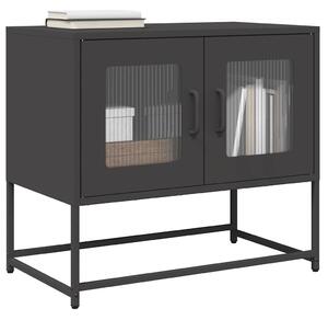Fekete hidegen hengerelt acél TV-szekrény 68x39x60,5 cm