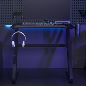 Fekete ZZ-lábú gamer asztal 90 x 60 x 75 cm