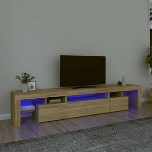 Sonoma tölgy színű TV-szekrény LED-lámpákkal 215x36,5x40 cm