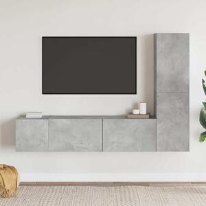 3 részes betonszürke szerelt fa TV-szekrényszett