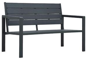 Szürke fautánzatú HDPE kerti pad 120 cm