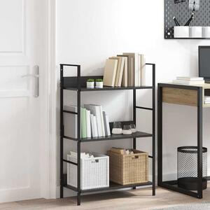 3 szintes fekete szerelt fa könyvespolc 60 x 27,6 x 90,5 cm